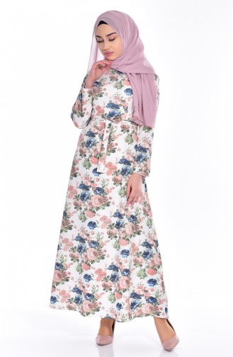 Navy Blue Hijab Dress 4140A-02