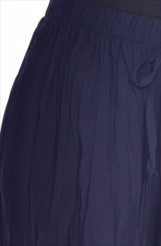 Navy Blue Wrinkle Look Skirt and Pants 1080-03