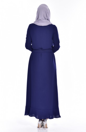 Navy Blue Hijab Dress 60683-04