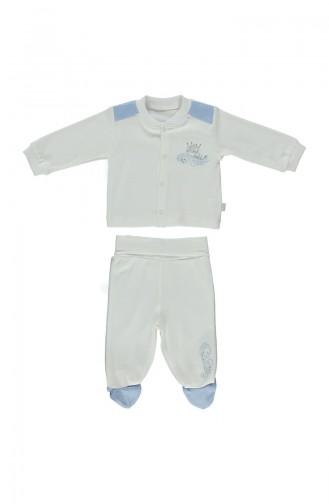 Bebetto Cotton Mini Pajama Set F942-MV-01 Blue 942-MV-01