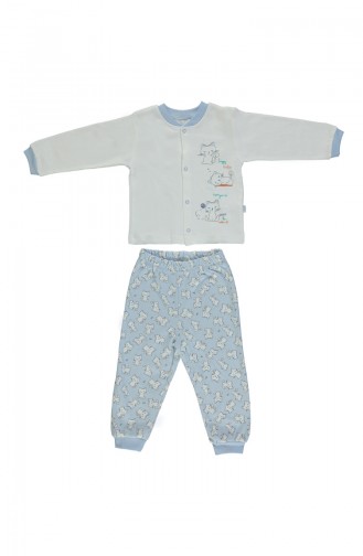 Bebetto Cotton Pajamas Set F964-MV-01 Blue 964-MV-01