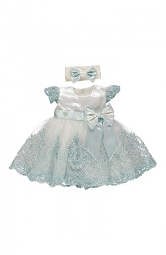 Bebetto Satin Lacy Dress K1902-MNT-01 Mint Green 1902-MNT-01