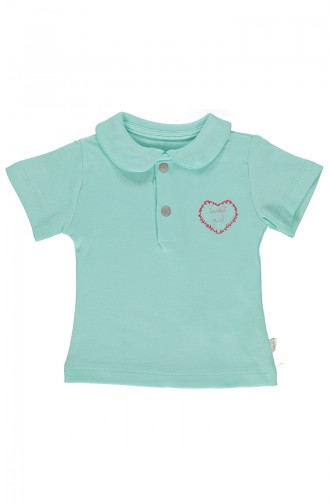 Bebetto Cotton Baby Collar T-Shirt K1854-MINT-01 Mint Green 1854-MINT-01