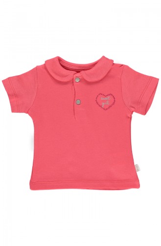 Bebetto Cotton Baby Collar T-Shirt K1854-NR-01 Vermilion 1854-NR-01