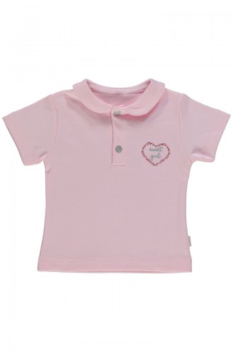 Bebetto Cotton Baby Collar T-Shirt K1854-PMB-01 Pink 1854-PMB-01