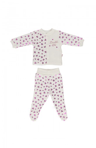 Bebetto Cotton Footed Pajama Set 2 Pcs F953-PMB-01 Pink 953-PMB-01