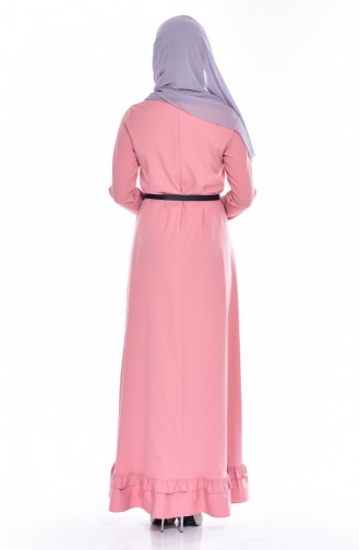 ريتا فستان بتصميم حزام للخصر 60686-01 لون وردي 60686-01
