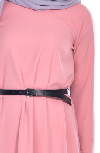 ريتا فستان بتصميم حزام للخصر 60686-01 لون وردي 60686-01