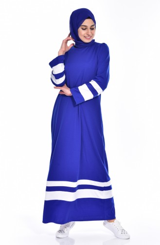 Saxe Hijab Dress 3310-03