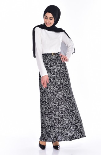 Viskose Kleid aus Emprime 5735-04 Schwarz Weiß 5735-04