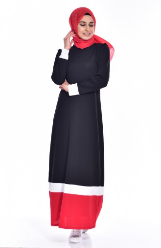 Rot Hijab Kleider 3308 -05