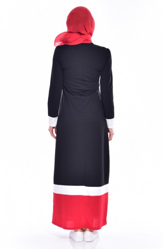 Rot Hijab Kleider 3308 -05