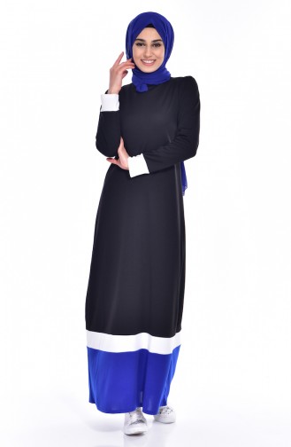 Schwarz Hijab Kleider 3308 -03