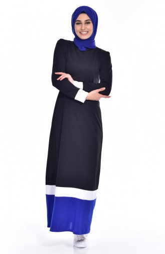 Schwarz Hijab Kleider 3308 -03