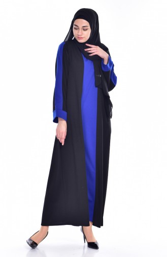 Robe Garnie 3309-01 Noir Bleu Roi 3309-01