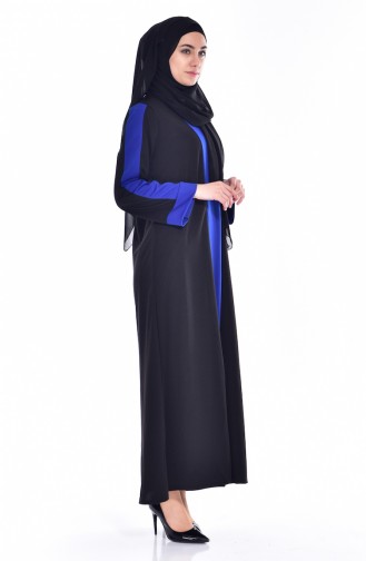 Garnili Elbise 3309-01 Siyah Saks