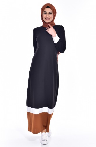 Robe Garnie 3308 -01 Noir Tabac 3308 -01