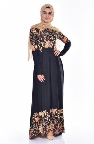 Black Hijab Dress 5201-01