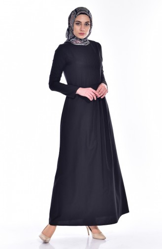 TUBANUR Front Pleated Dress 2934-05 Black 2934-05
