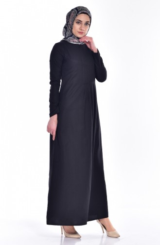 Schwarz Hijab Kleider 2934-05