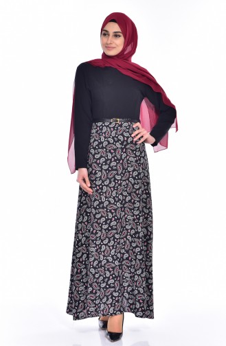 Black Hijab Dress 5736-01