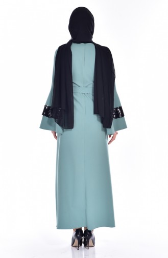 Green Almond Hijab Dress 60685-01