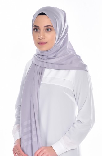 Chiffon Schal mit Jacquard 80009-10 Grau 10