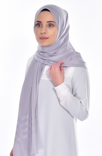 Chiffon Schal mit Jacquard 80009-10 Grau 10