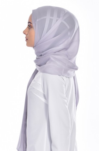 Chiffon Schal mit Jacquard 80009-10 Grau 10
