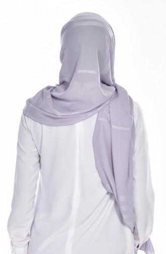 Chiffon Schal mit Jacquard 80009-10 Grau 10