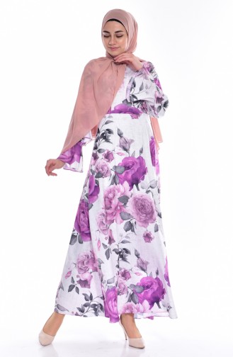 Purple Hijab Dress 4142-04