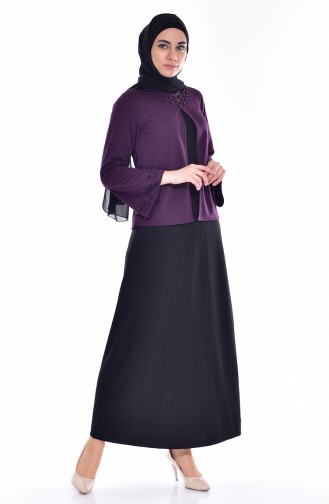 طقم من قطعتين   فستان , معطف خفيف   بتصميم سادة  4793-04