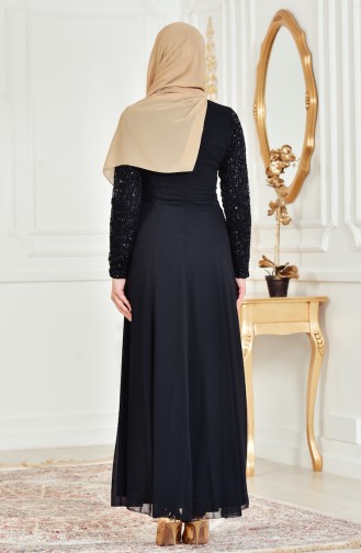 Black Hijab Evening Dress 52614-05