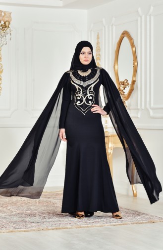 Habillé Hijab Noir 52688-04
