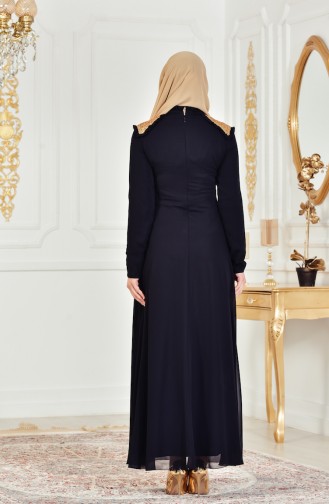 Black Hijab Evening Dress 3386-01