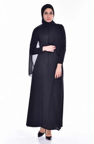 Black Hijab Dress 7791-04