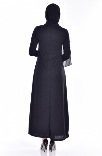 Black Hijab Dress 7791-04