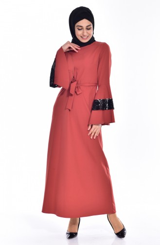 Tan Hijab Dress 60685-05