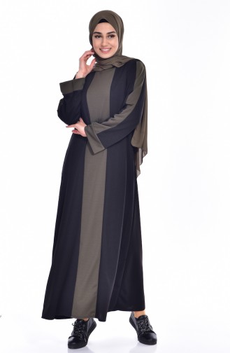 Robe Garnie 3309-05 Noir Vert Khaki 3309-05