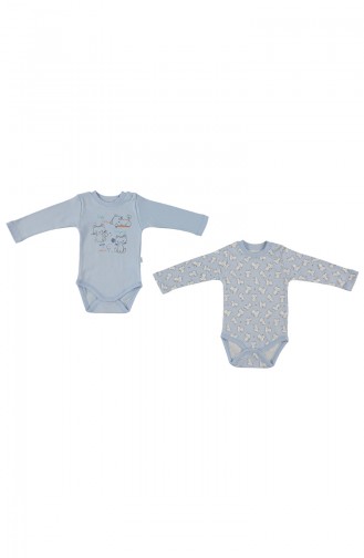 Bebetto Combing long sleeve Bodysuit 2 T1283-MV Blue 1283-MV