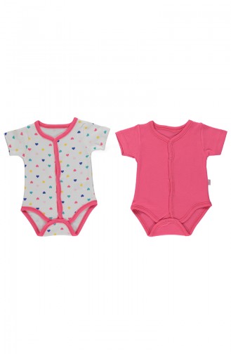 Bebetto Body Manches Courtes Boutons-Pressions a L`avant 2 Pieces T1377-FSY Fushia 1377-FSY