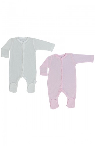Bebetto Knitted Cotton Overalls 2 Pcs T1390-PMB Pink 1390-PMB