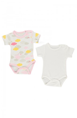 Bebetto Combed short Sleeve Baby Bodysuit 2 2T1406-PMB Pink 1406-PMB