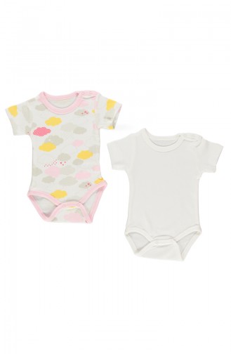 Bebetto Gekämmtes Kurzärmeln Body 2er Set T1406-PMB Pink 1406-PMB