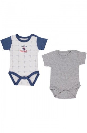 Bebetto Gekämmtes Kurzärmeln Body 2er Set T1422-BYZ Weiß 1422-BYZ