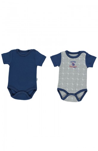 Bebetto Combed short Sleeve Baby Bodysuit 2 T1422-GR Gray 1422-GR