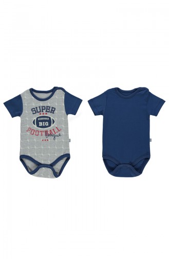 Bebetto Combed short Sleeve Baby Bodysuit 2 T1423-GR Gray 1423-GR