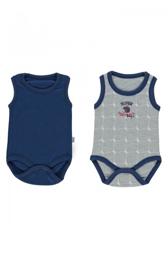 Bebetto Combed Sleeveless Baby Bodysuit 2 T1424-GR Gray 1424-GR