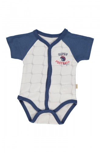 Bebetto Combed short Sleeve Baby Bodysuit T1428-BYZ White 1428-BYZ