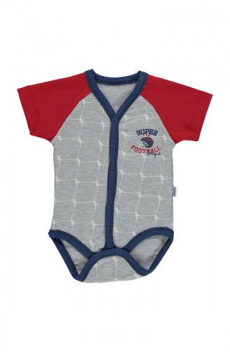 Bebetto Combed short Sleeve Baby Bodysuit T1428-GR Gray 1428-GR